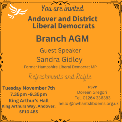 Andover and District Branch AGM Invitation 2023