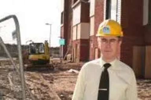 Cllr John Shaw at recent building site