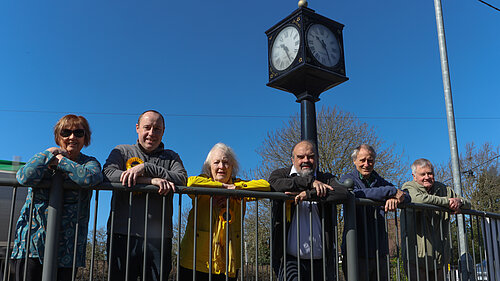 LibDem candidates and supporters on a sunny day